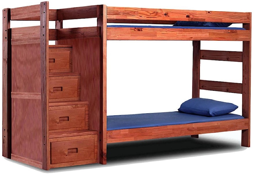 Pine Crafter 4000 Twin Staircase Bunk Bed | VanDrie Home 