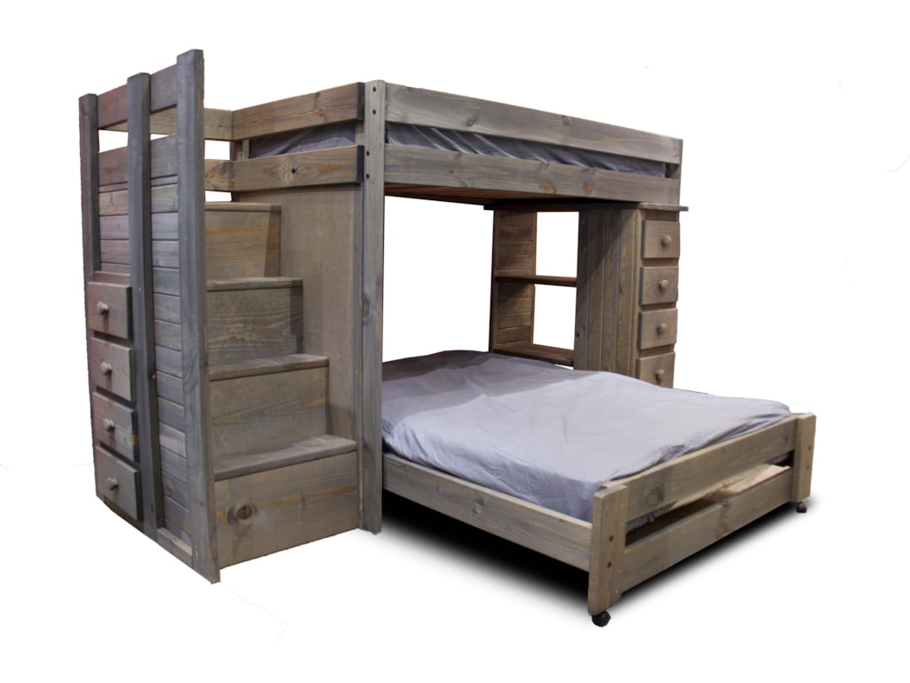 Pine Crafter Walnutstaircase Twin Full Loft Bed Pine Crafter Walnutstaircase Twin Full Loft Bed