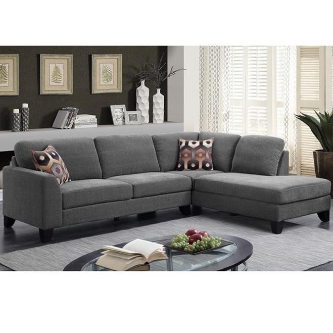 Porter International Designs Monza Gray 2 Piece Sectional With Chaise Wilson S Furniture Sectional Sofas