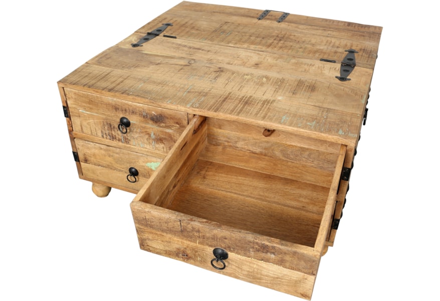 Porter International Designs Tahoe Bar Cocktail Table W 4 Drawers