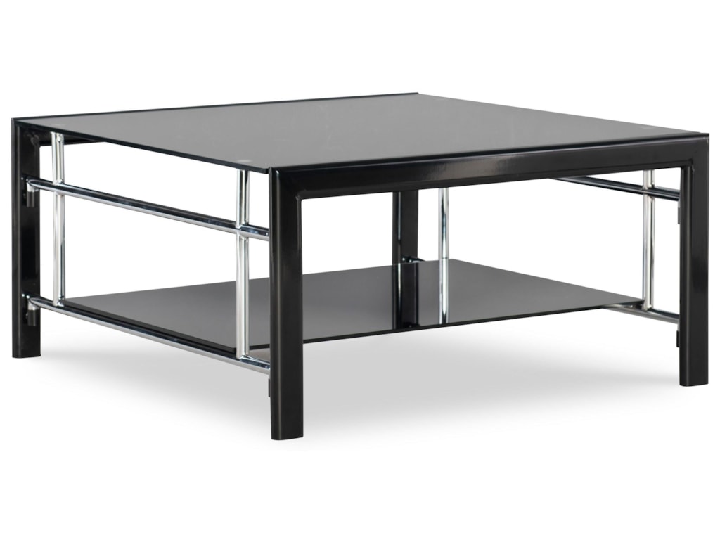Powell Black Contemporary Square Tail Table With Bottom Powell Black Contemporary Square Tail Table With Bottom