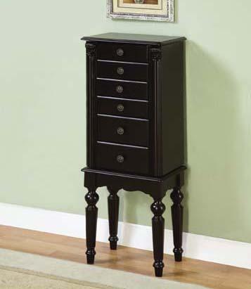 Powell Black Ebony Jewelry Armoire Bullard Furniture Chest
