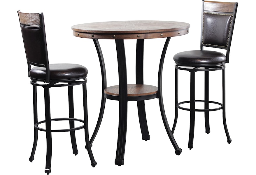 Hammary Hidden Treasures 090-968 Industrial Counter Height Round Bar Table  - Esprit Decor Home Furnishings - Dining Tables