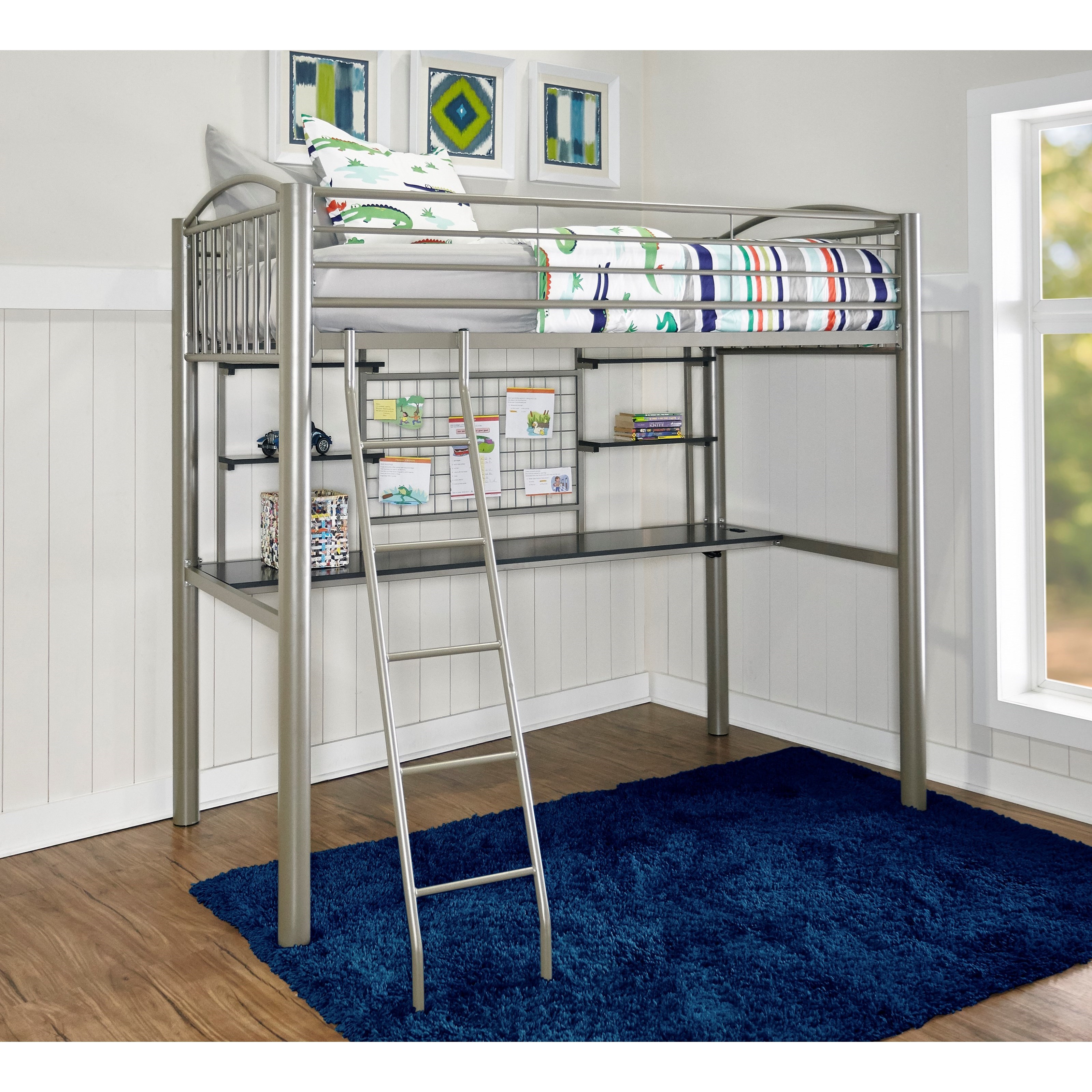 powell loft bed with desk