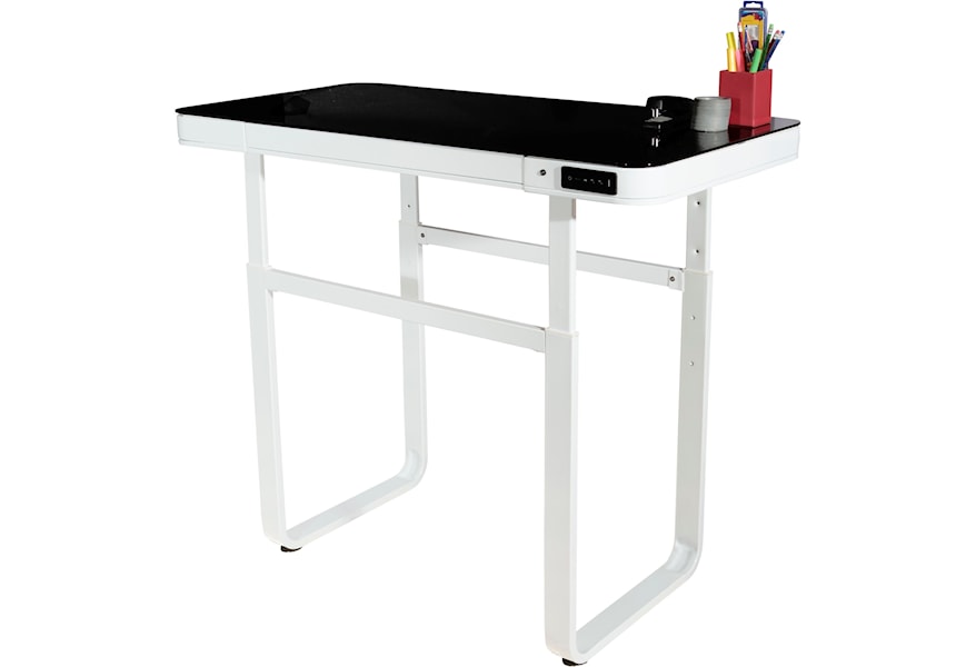 Powell Lynk White Lynk Convertible Standing Desk From 30 To 42