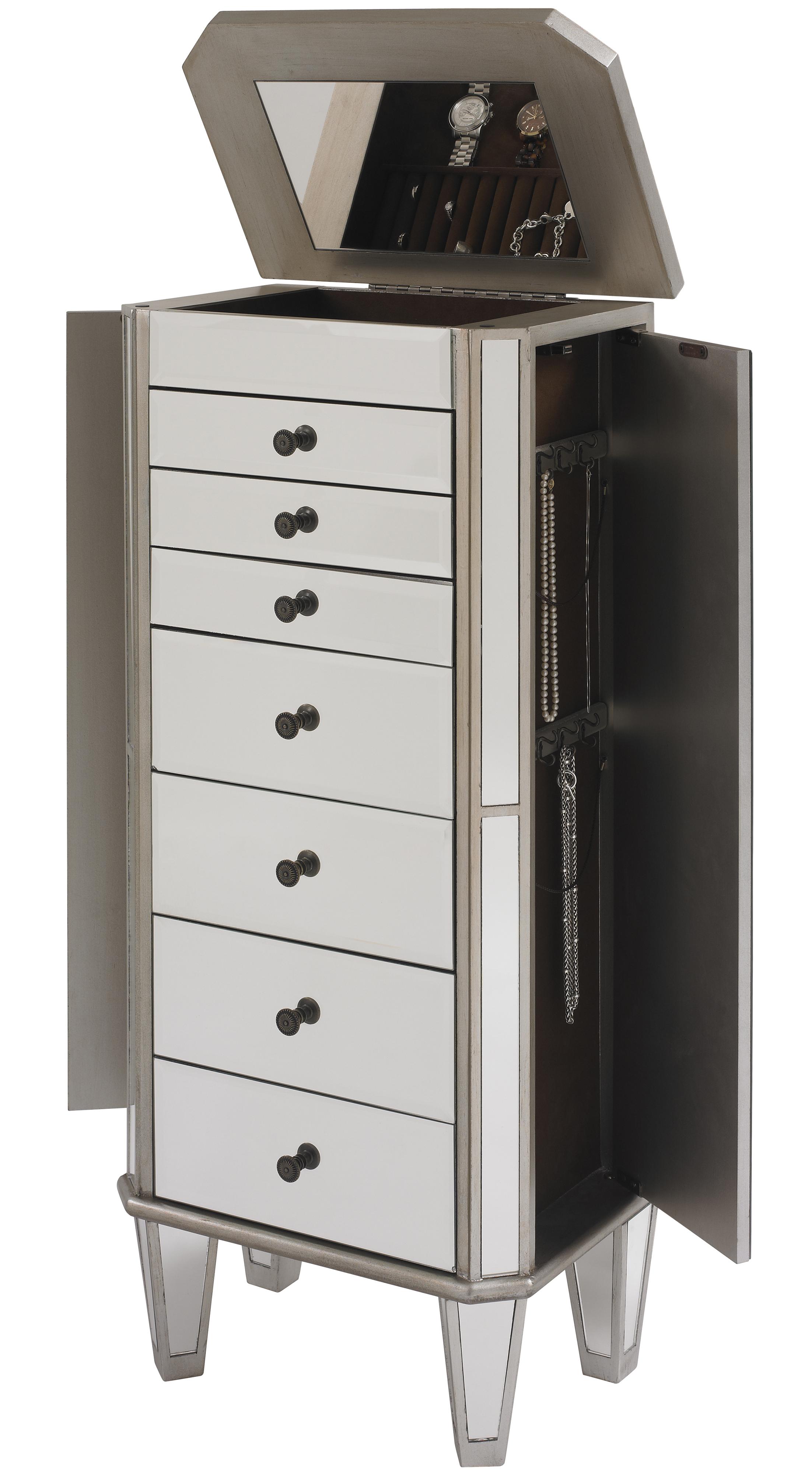 Powell Jewelry Armoire Silver Painted Jewelry Armoire With Mirror
