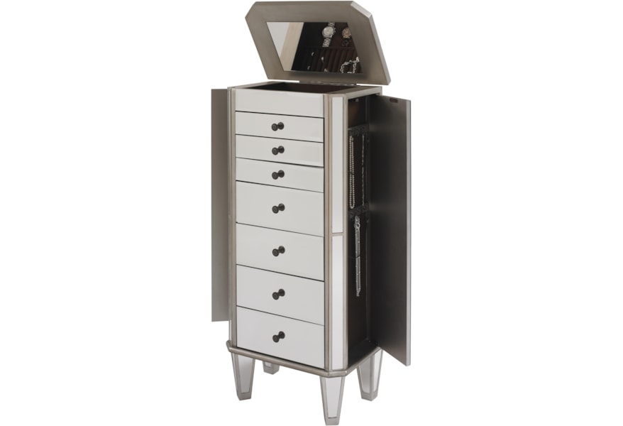 Powell Jewelry Armoire Silver Painted Jewelry Armoire With Mirror