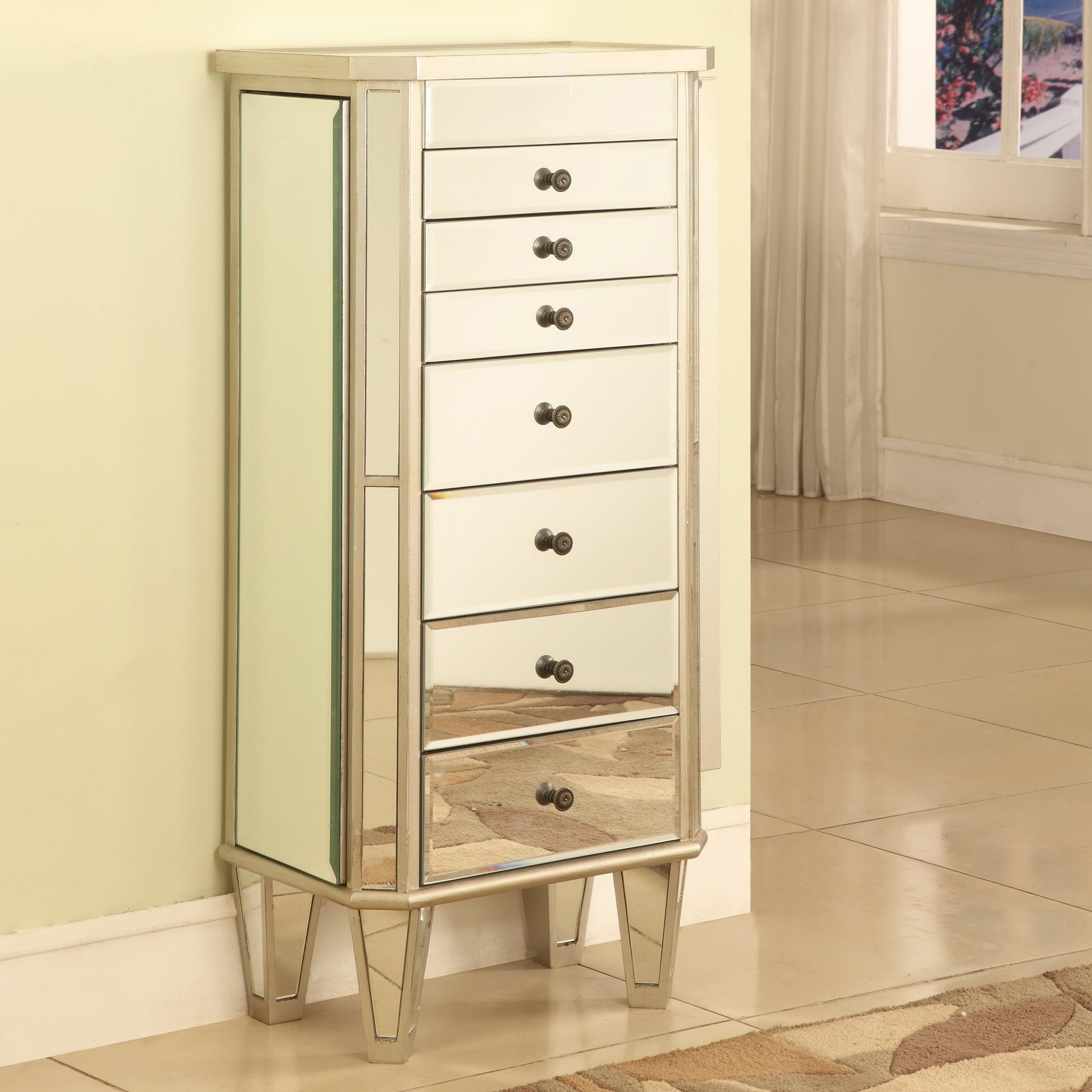 Powell Jewelry Armoire Silver Painted Jewelry Armoire With Mirror