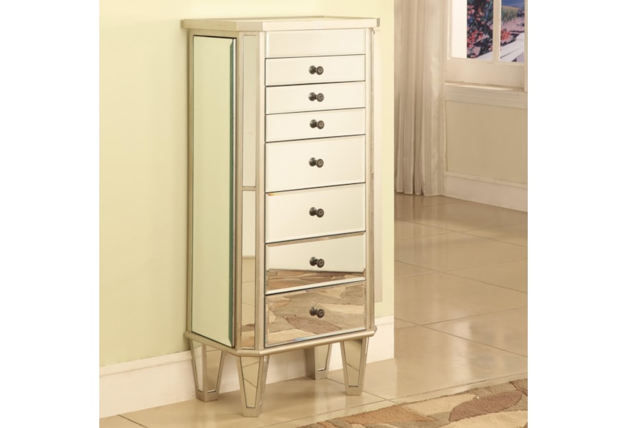 Powell Jewelry Armoire Silver Painted Jewelry Armoire With Mirror