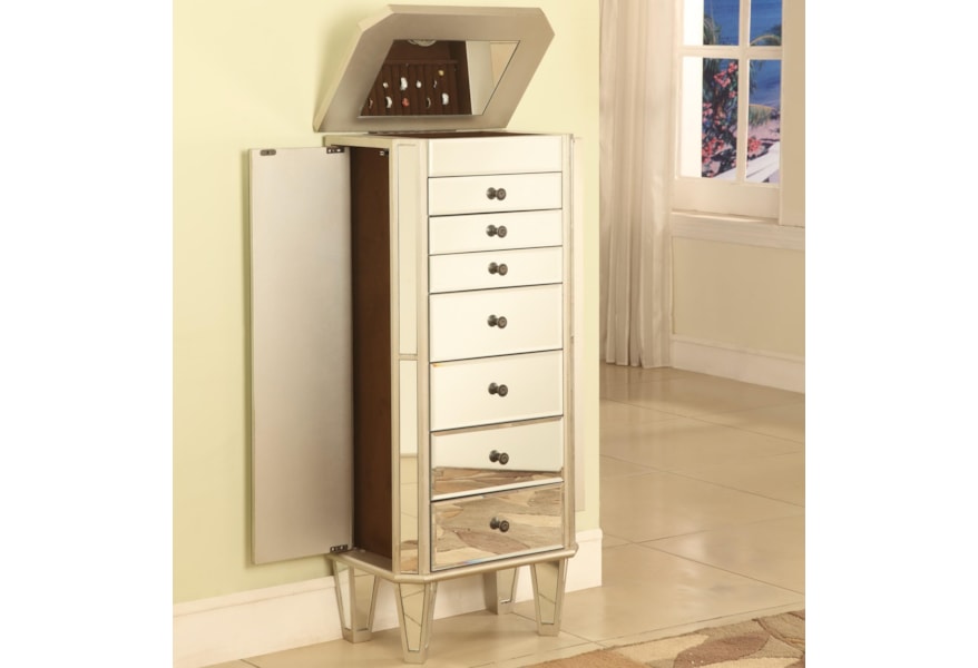 Powell Jewelry Armoire Silver Painted Jewelry Armoire With Mirror