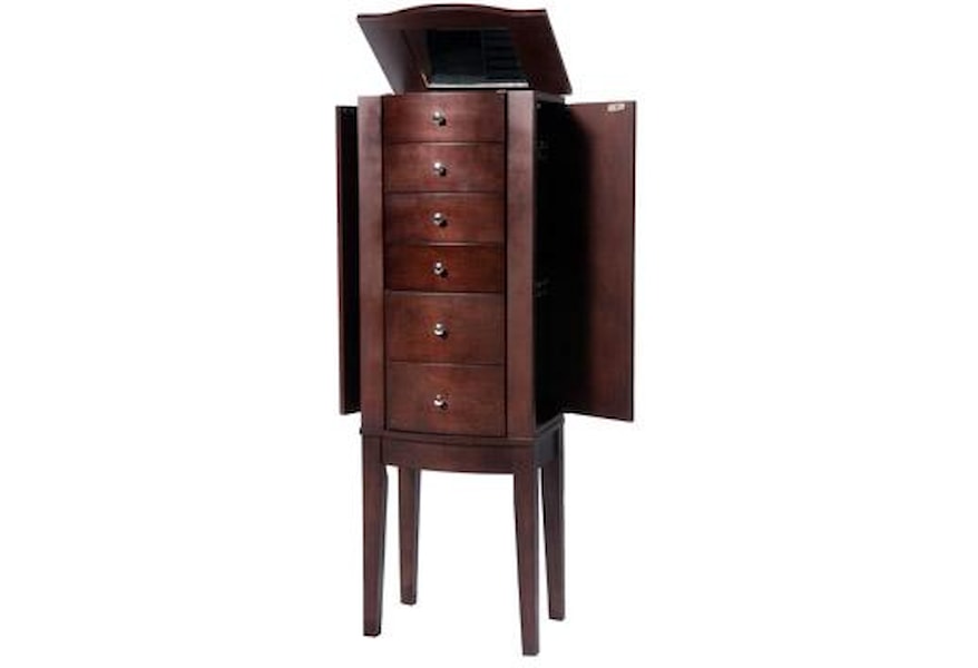 Powell Jewelry Armoire Merlot Jewelry Armoire With Top And Side