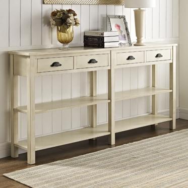 Powell Accents Cream Console W Four Drawers Pedigo Furniture
