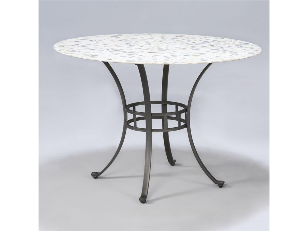 Powell powell cafe starmount inlaid stone top dining table