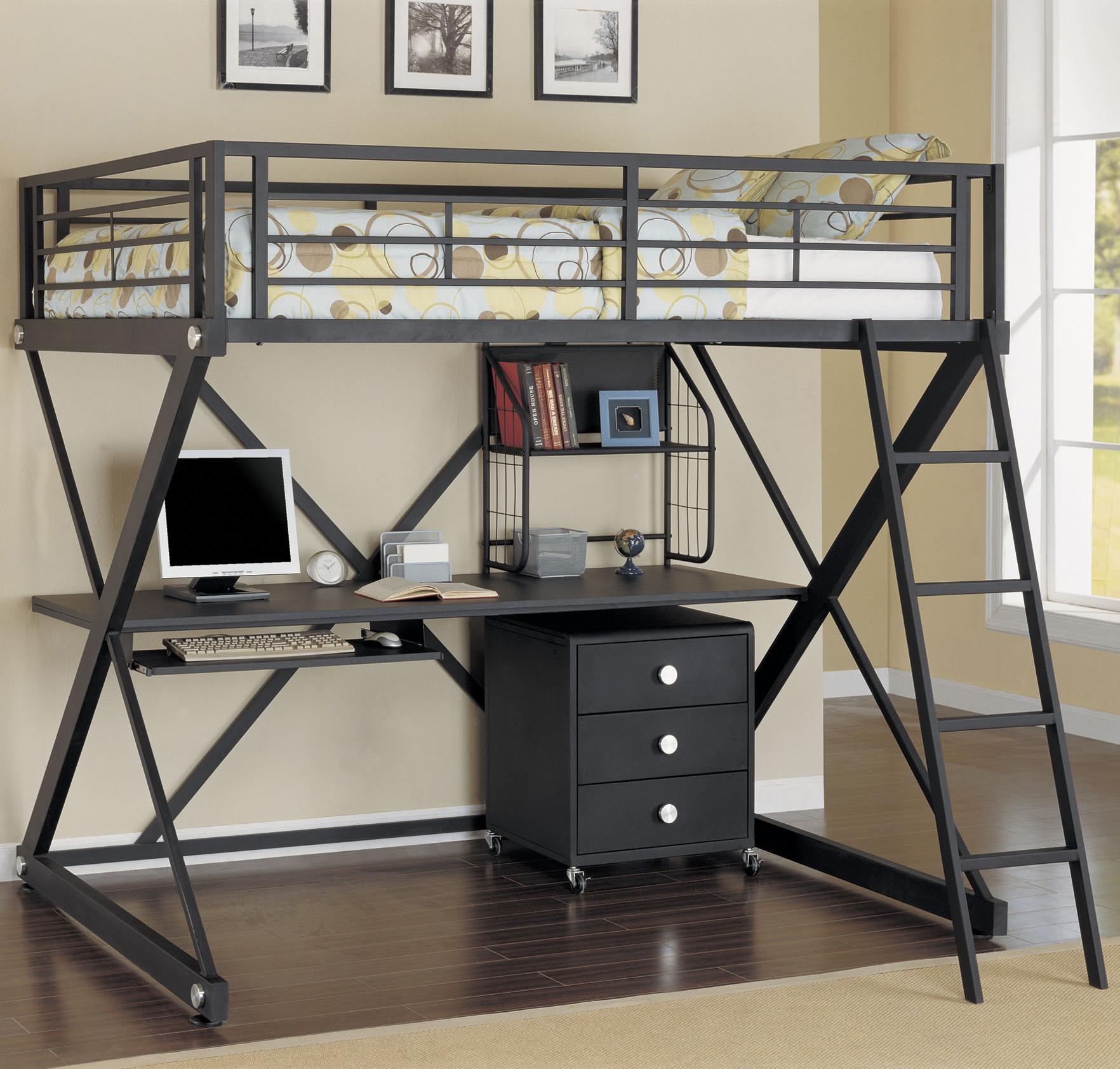 Z Bedroom Full Loft Bed With Study Bunk Belfort Furniture Loft Bed