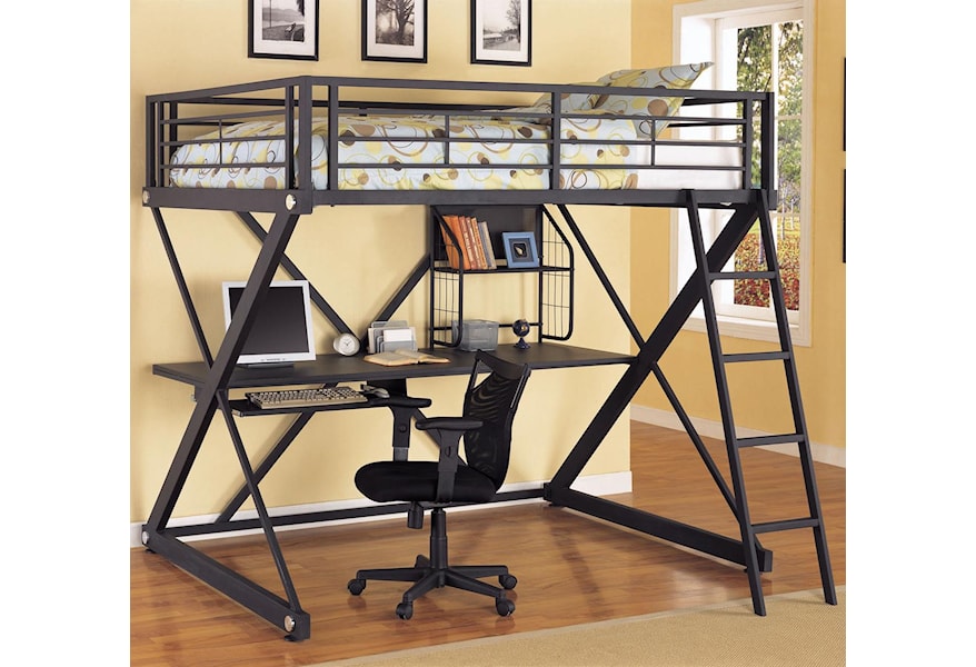 Z Bedroom Full Loft Bed With Study Bunk Belfort Furniture Loft Bed