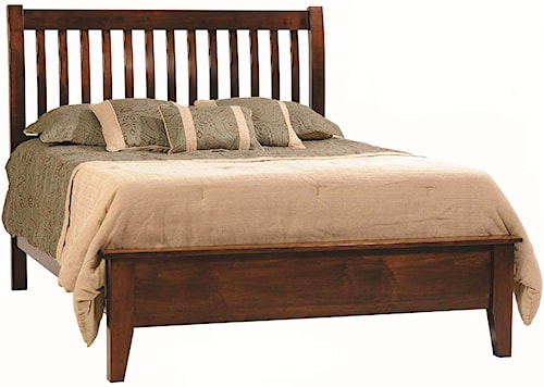 Rotmans Amish Huntington Shaker Twin Style Solid Wood Bed Rotmans Amish Huntington Shaker Twin Style Solid Wood Bed With Slatted Headboard