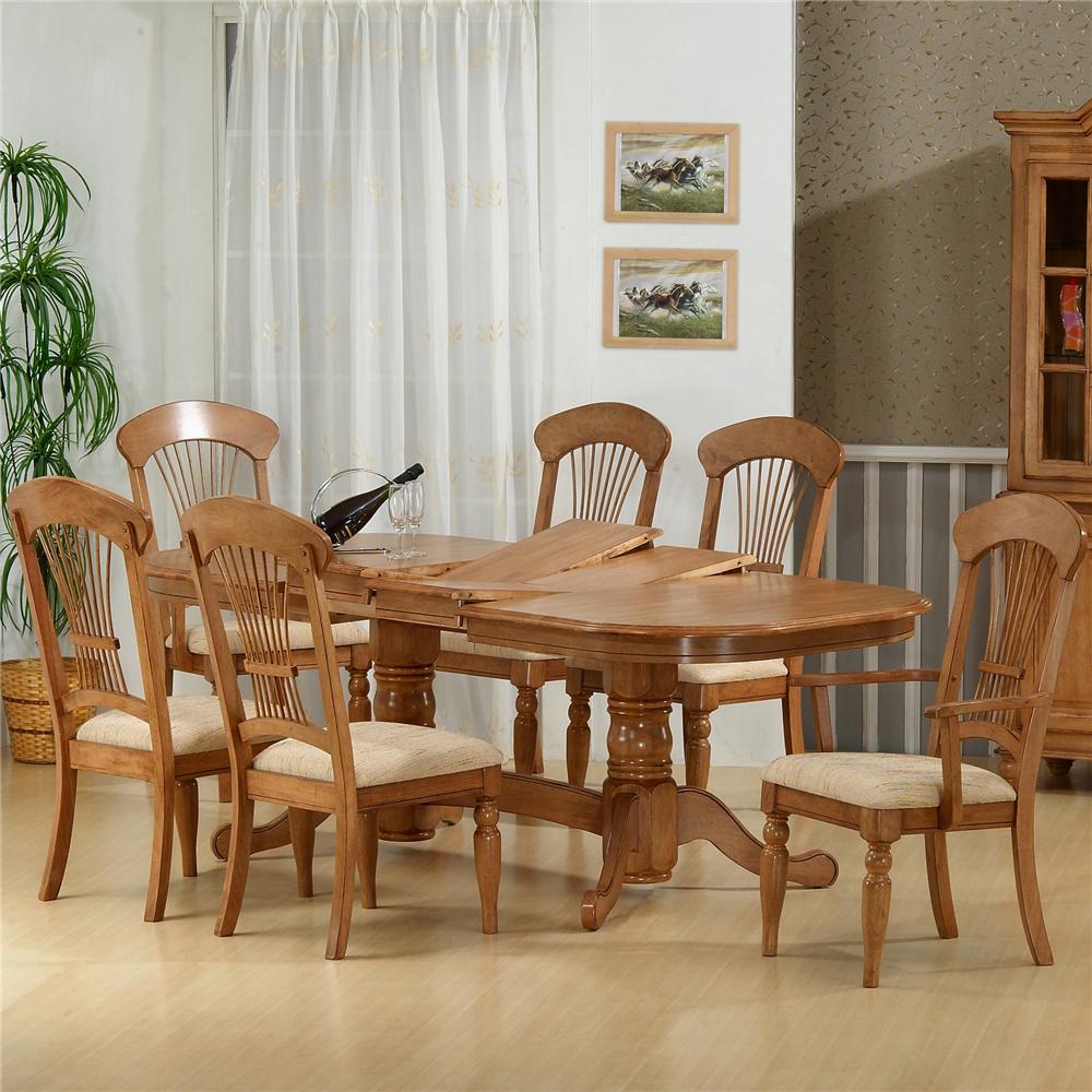 Primo International 1855 Double Pedestal Oval Dining Table With Double Butterfly Leaf Corner Furniture Dining Room Table