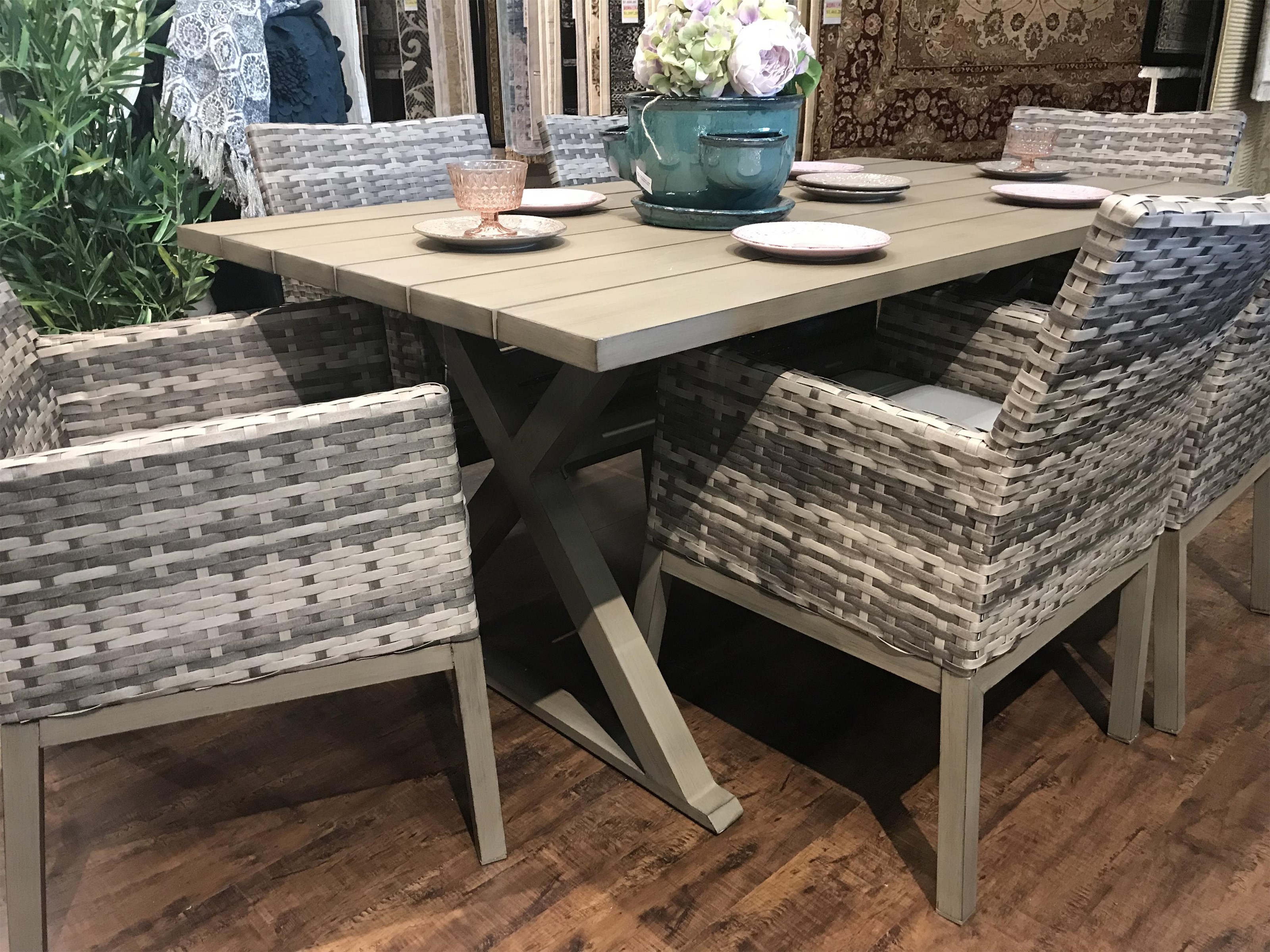 Primo International Belvedere Wicker Outdoor Dining Arm Chair With