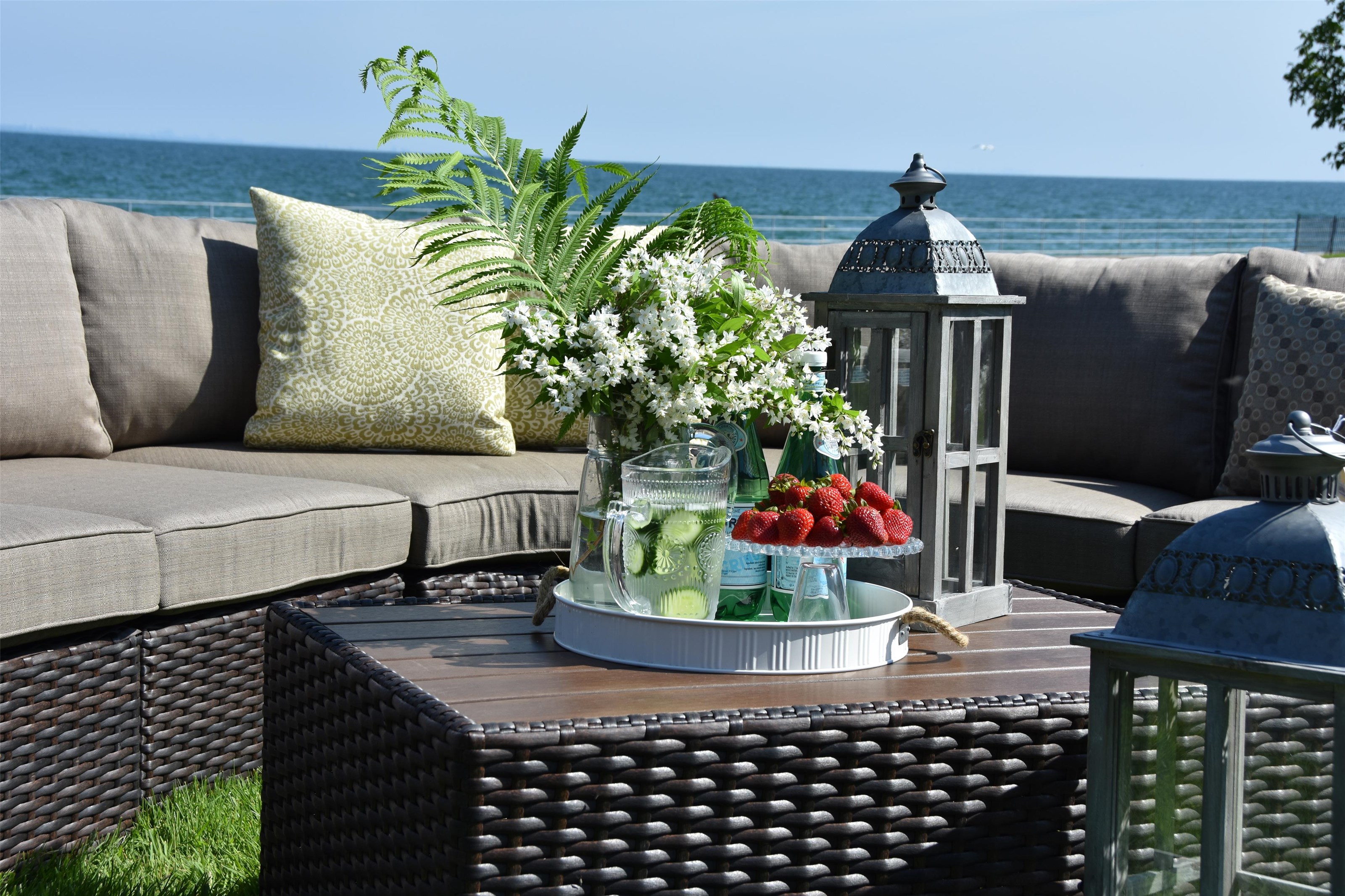 Primo International Tortola Outdoor Wicker Cocktail Table With Aluminum Frame Stoney Creek Furniture Outdoor Cocktail Coffee Tables