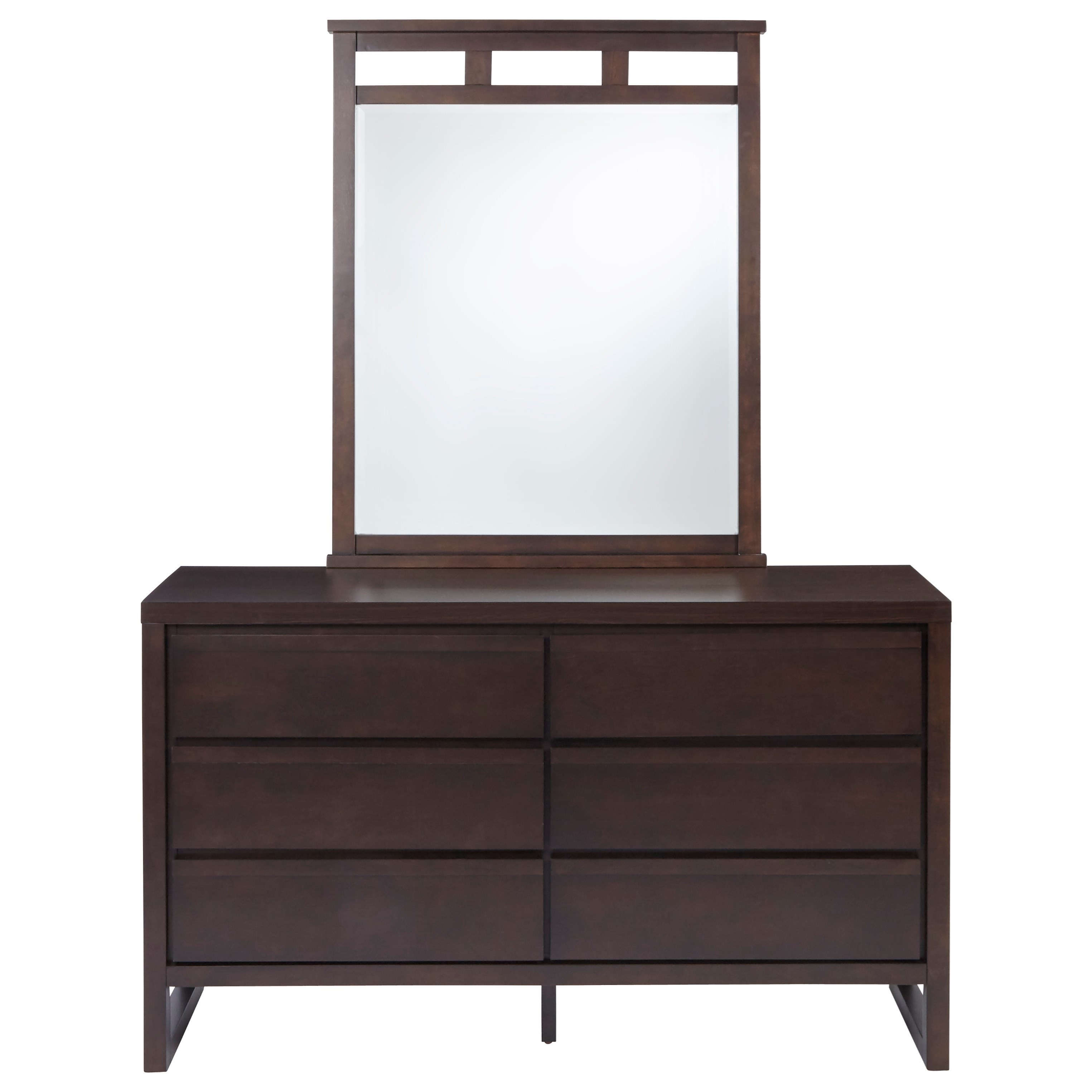 Progressive Furniture Athena Contemporary 6 Drawer Dresser And