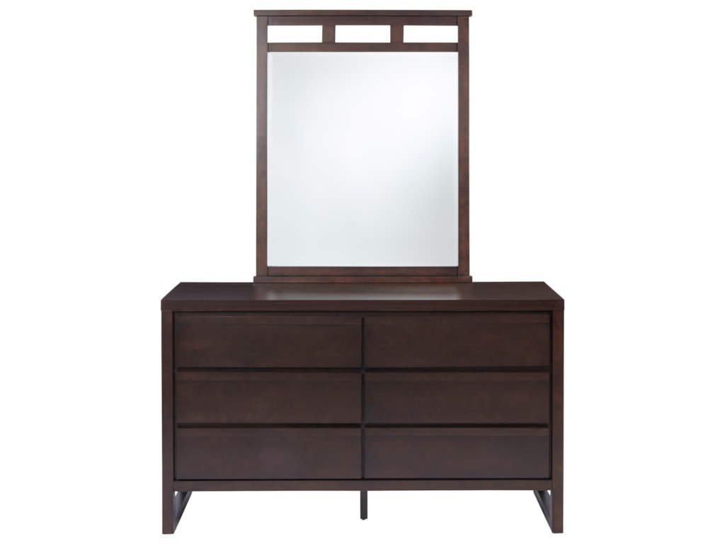 Progressive Furniture Athena Contemporary 6 Drawer Dresser And