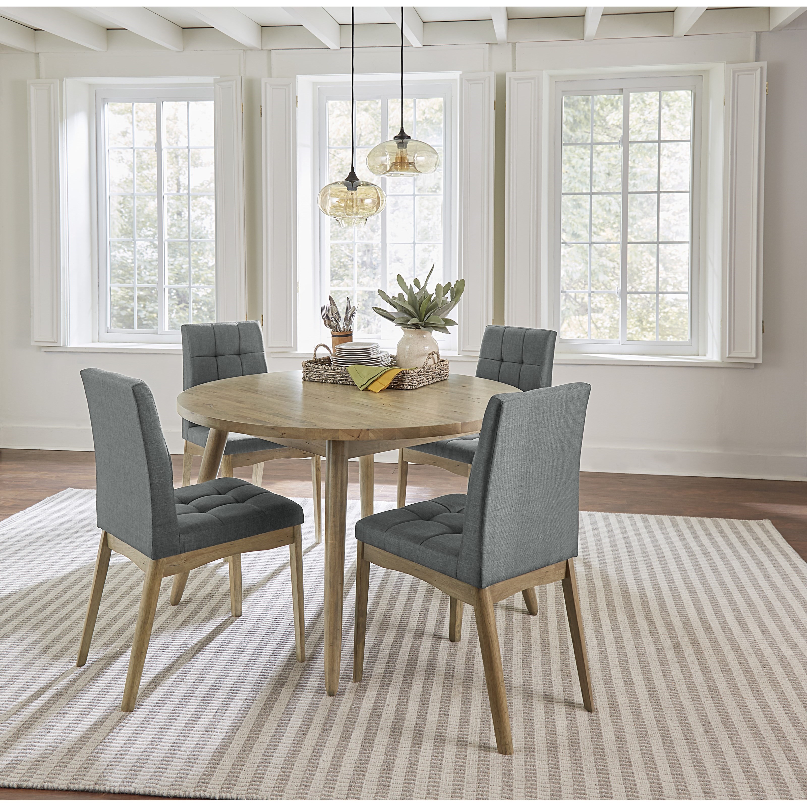 Progressive Furniture Barcelona 5 Piece Round Dining Table Set