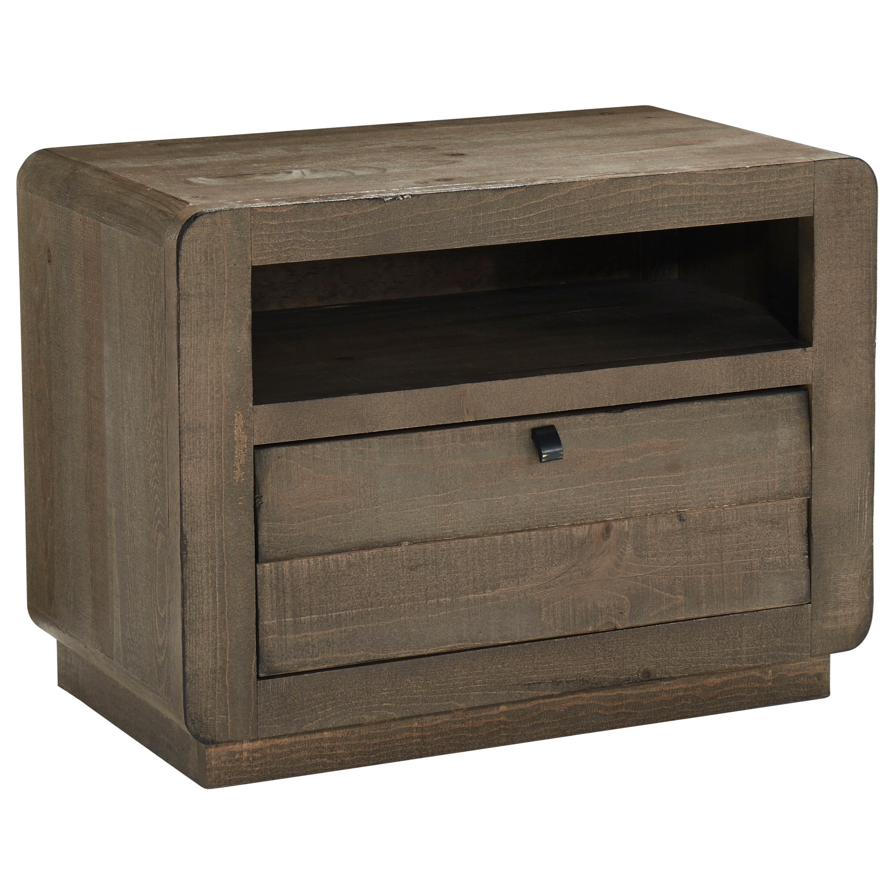 Progressive Furniture Bliss Mocha Casual Nightstand With 1 Drawer Open Shelf And Louvered Drawer Front Wayside Furniture Nightstands