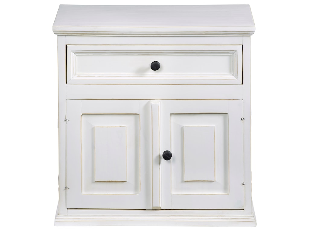 Progressive Furniture Carli Cottage Style Nightstand With Cabinet