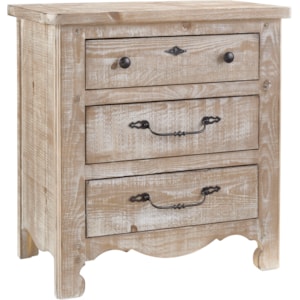 Progressive Furniture Chatsworth Cottage Distressed Pine 3 Drawer Nightstand Simply Home By Lindy S Nightstands