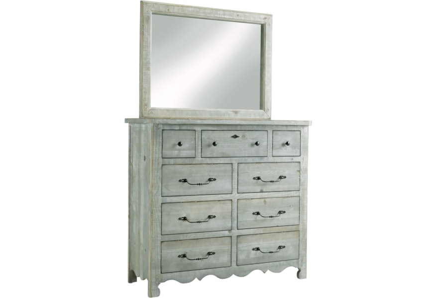 Progressive Furniture Chatsworth Cottage Distressed Pine 9 Drawer