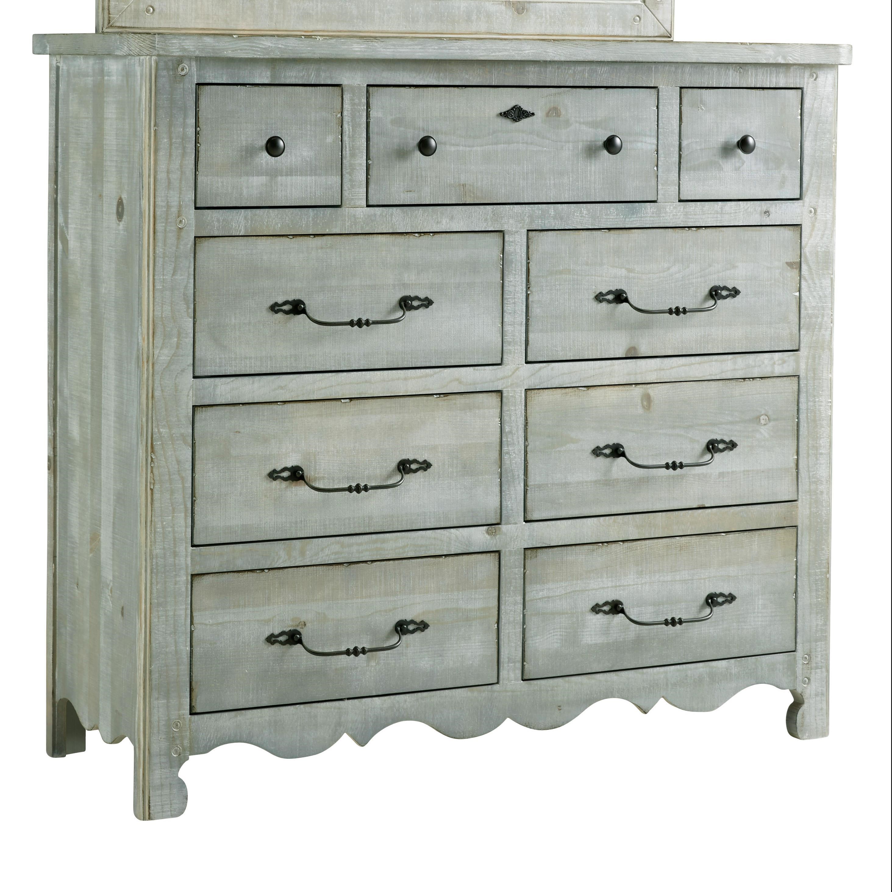 Progressive Furniture Chatsworth Cottage Distressed Pine 9 Drawer