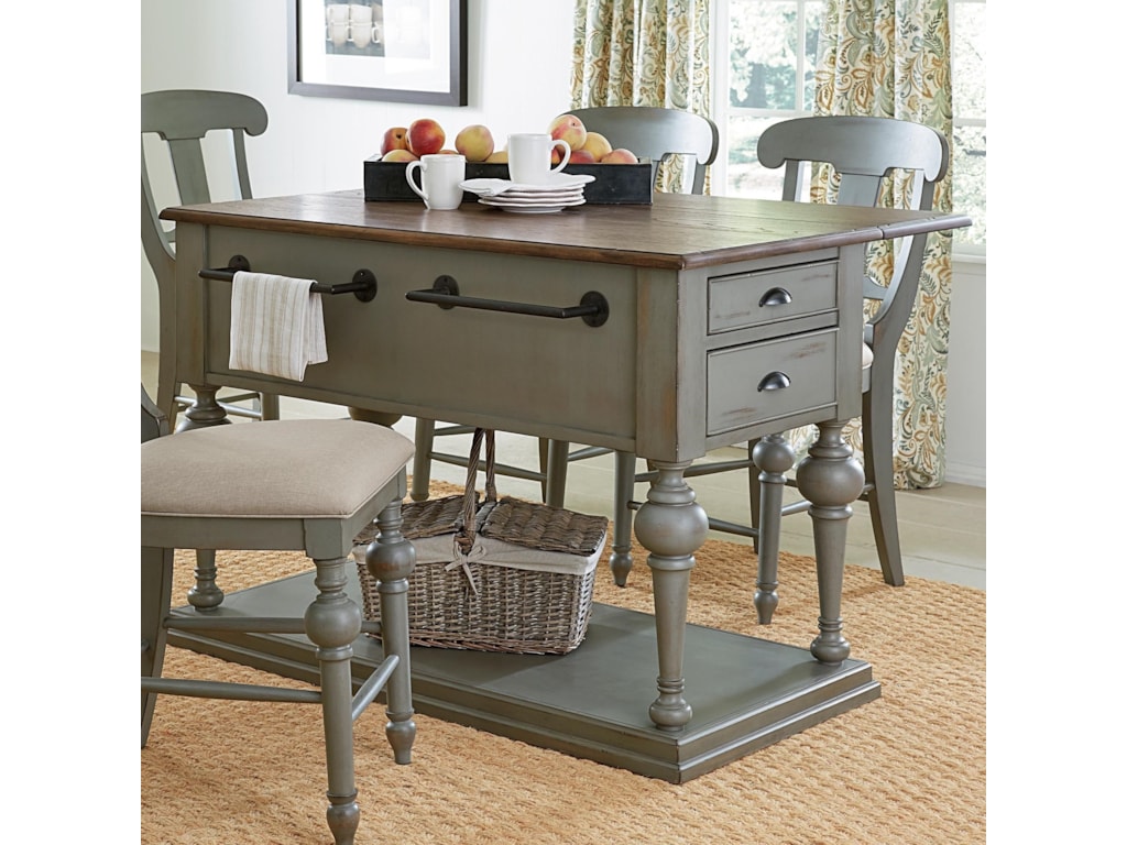 Progressive Furniture Colonnades Transitional Cottage Kitchen Island Progressive Furniture Colonnades Transitional Cottage Kitchen Island With Drop Leaf