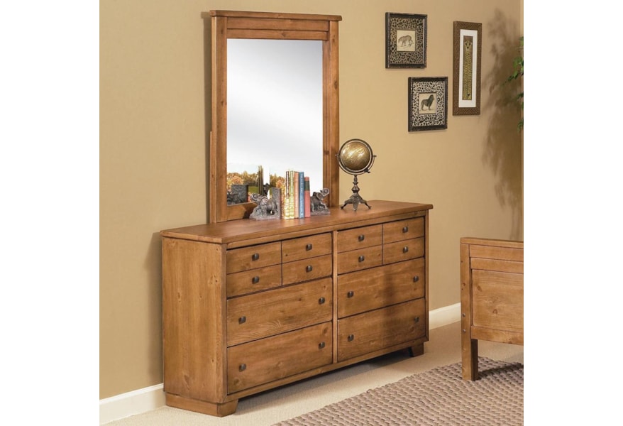 Progressive Furniture Diego Drawer Dresser Vertical Mirror