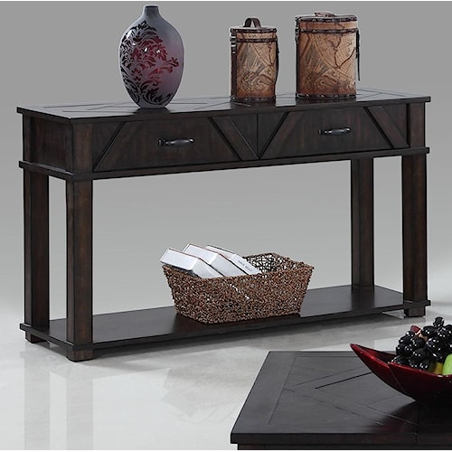 Progressive Furniture Foxcroft Rustic Sofa Console Table With 2 Progressive Furniture Foxcroft Rustic Sofa Console Table With 2 Drawers Shelf