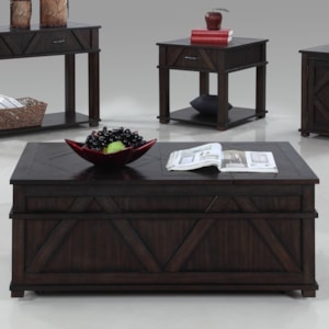 Progressive Furniture Foxcroft Rustic Castered Storage Chest Cocktail Table Lindy S Furniture Company Cocktail Coffee Tables