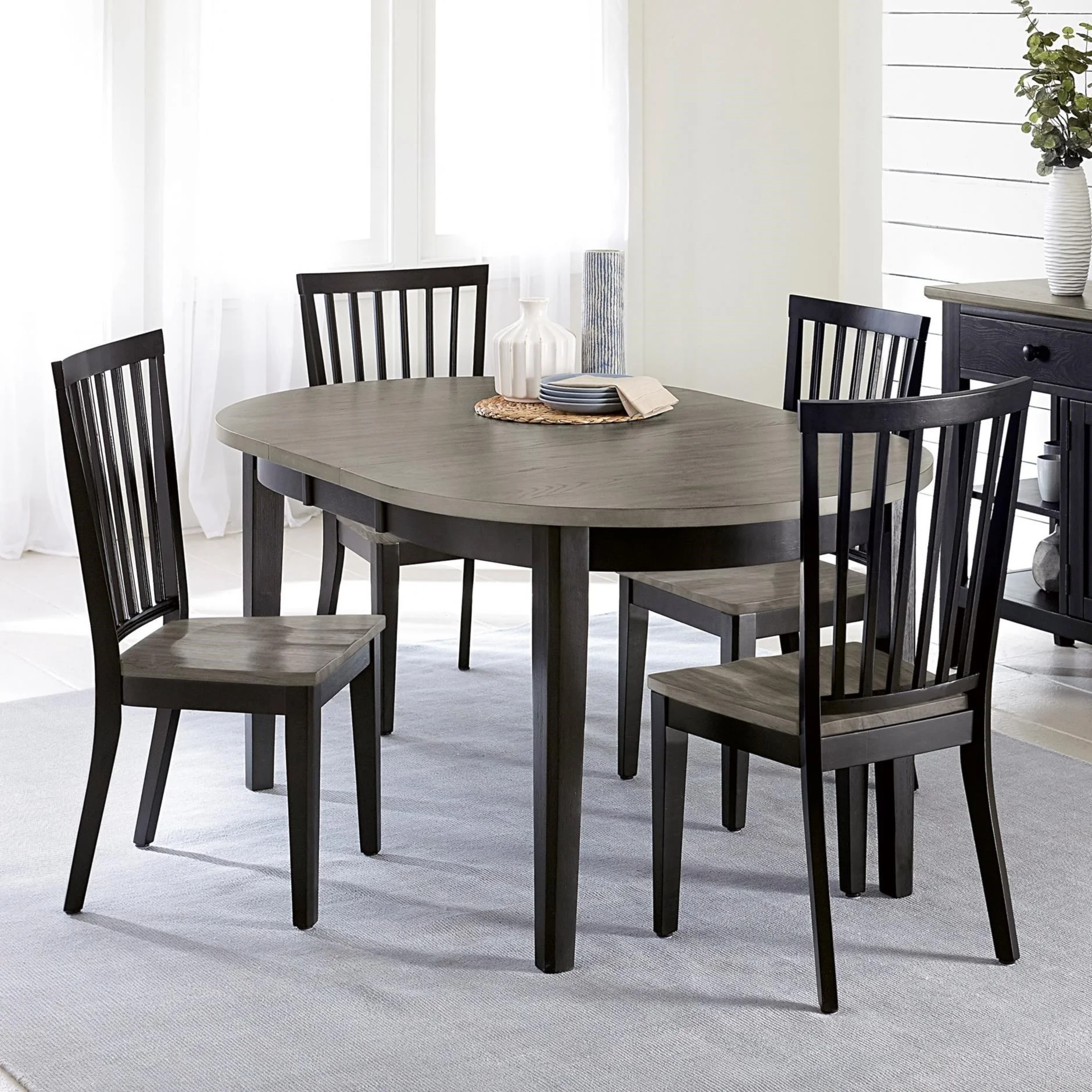 Progressive Furniture Lancaster D883-10+4X61 Casual 5-Piece Dining with Table Chairs | Lindy's Furniture | Dining 5-Piece Sets