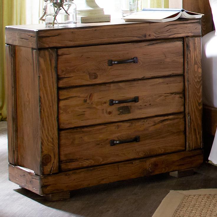 Progressive Furniture Maverick Rustic 3 Drawer Nightstand With Softened Corners And Block Feet Lindy S Furniture Company Night Stand