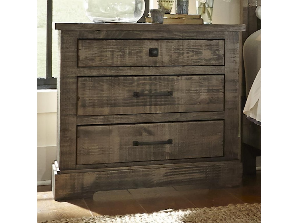 Progressive Furniture Meadow Rustic Pine Nightstand With 3 Drawers Wayside Furniture Night Stand