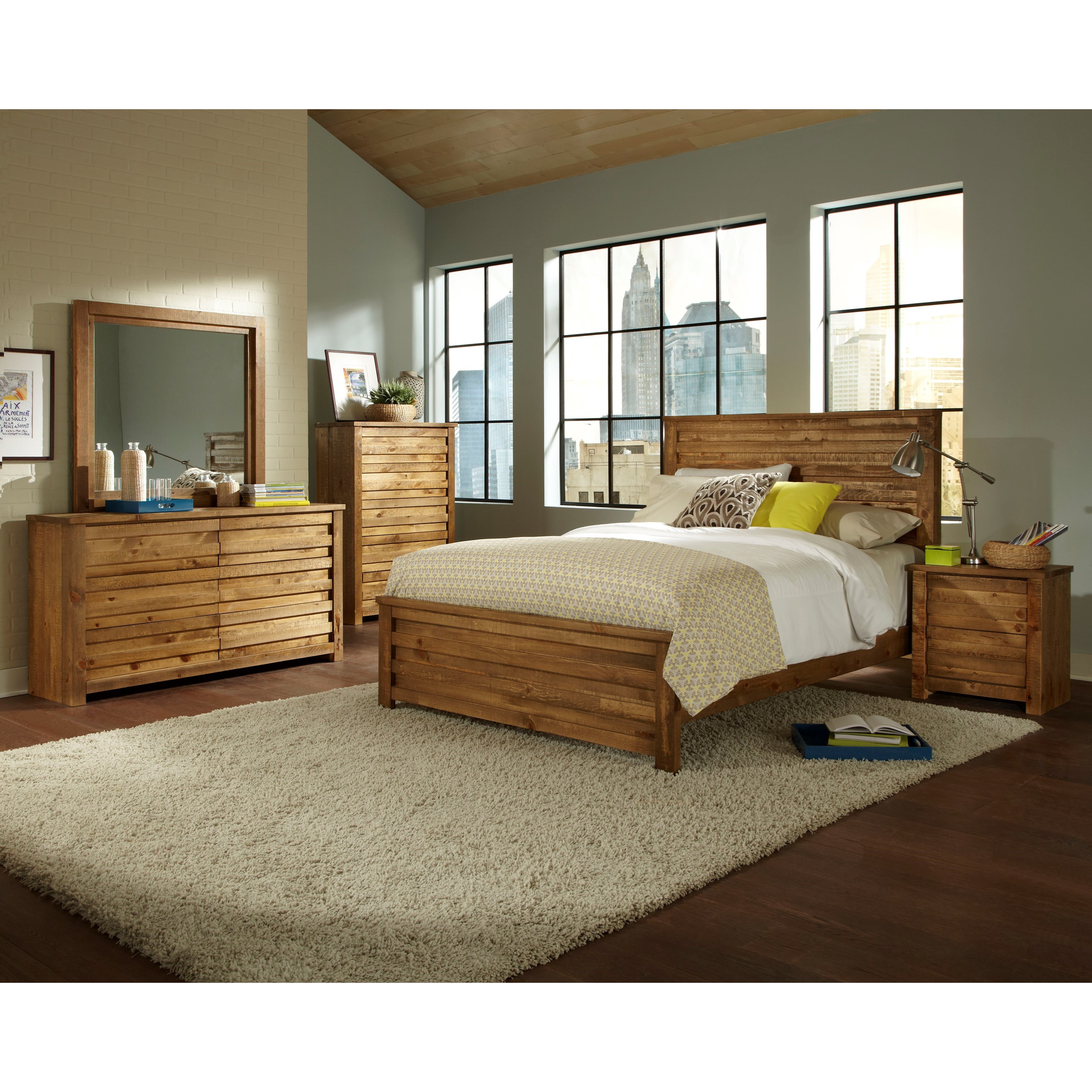 Progressive Furniture Melrose Rustic Mirror With Wood Frame Lindy S Furniture Company Dresser Mirrors