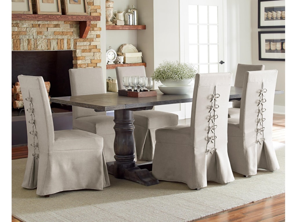Progressive Furniture Muses 7 Piece Rectangular Dining Table Set Progressive Furniture Muses 7 Piece Rectangular Dining Table Set With Parsons Chairs