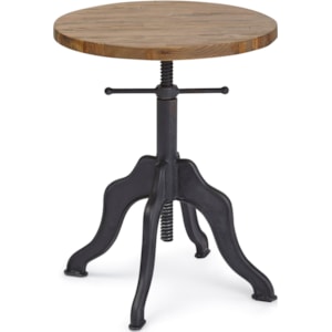 Progressive Furniture Sadie Industrial Style Wood Metal Round