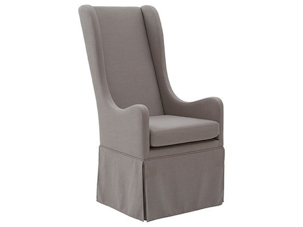 Progressive Furniture Sienna Transitional Skirted Wing Chair With Tall Back Wayside Furniture Dining Arm Chairs
