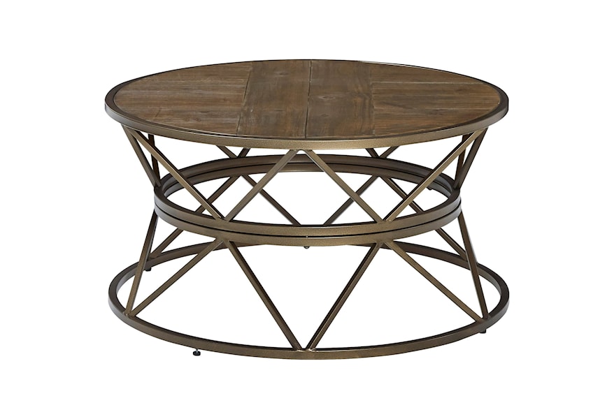 Progressive Furniture SoHo Transitional Round Cocktail Table with Metal  Base | Value City Furniture | Cocktail/Coffee Tables
