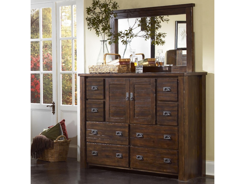 Progressive Furniture TrestlewoodDresser and Mirror