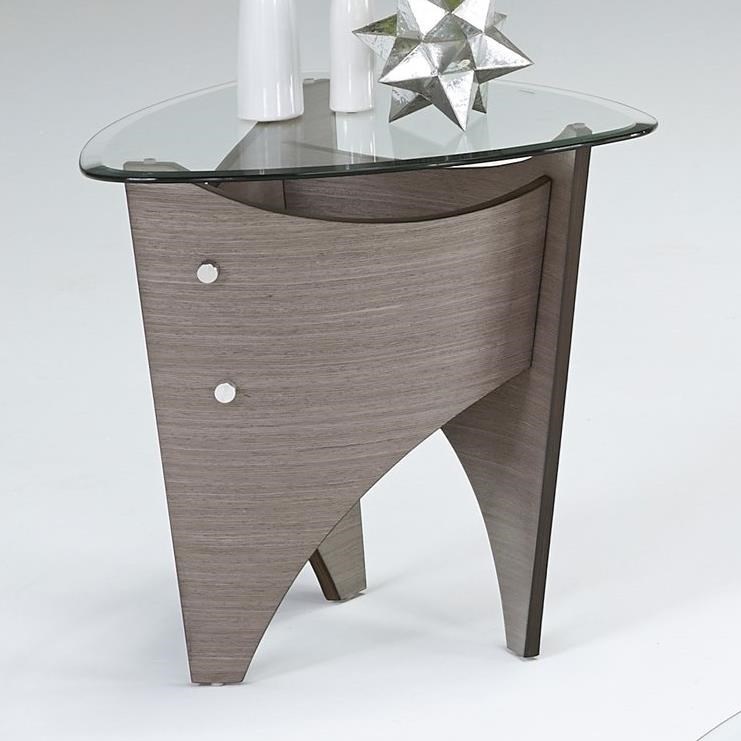 Progressive Furniture Tristar T296 03 73 Triangular Glass Top End
