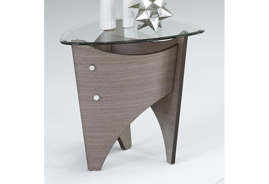 Progressive Furniture Tristar T296 03 73 Triangular Glass Top End