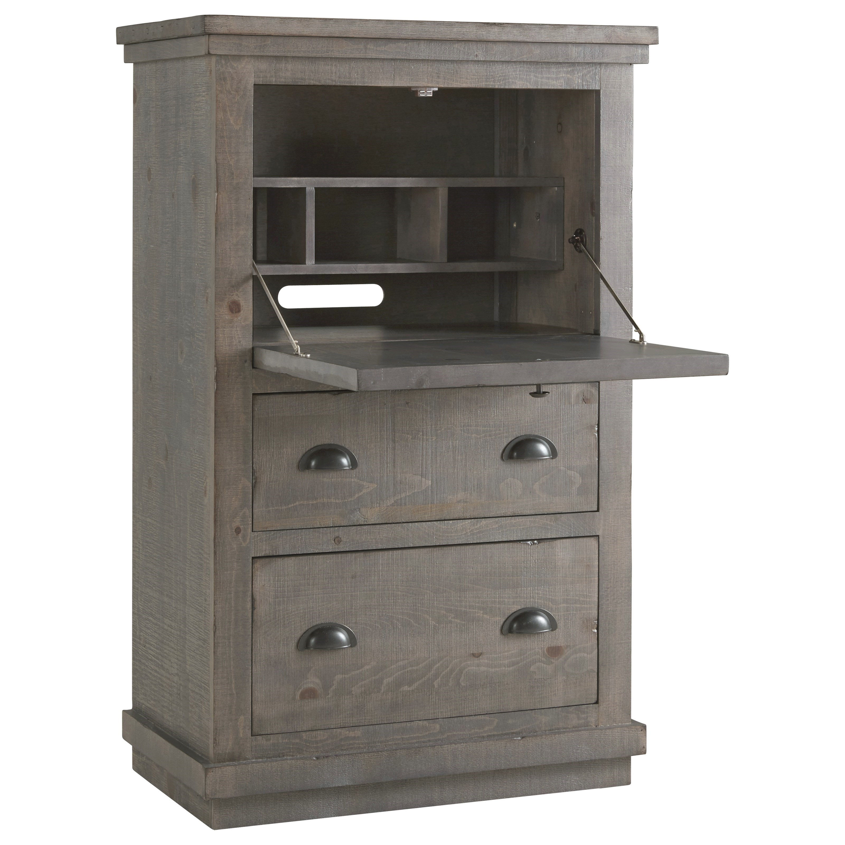 Progressive Furniture Willow Rustic Armoire Desk With Wire
