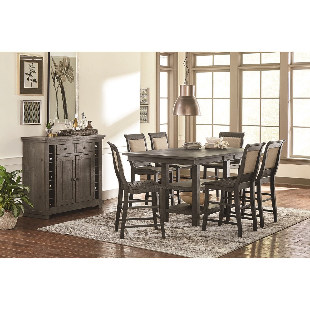 Progressive Furniture Willow Dining Distressed Finish Rectangular