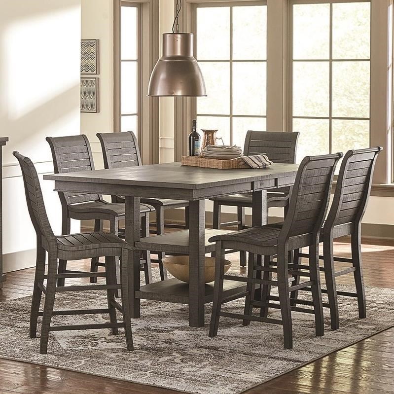 Progressive Furniture Willow Dining 7 Piece Rectangular Counter