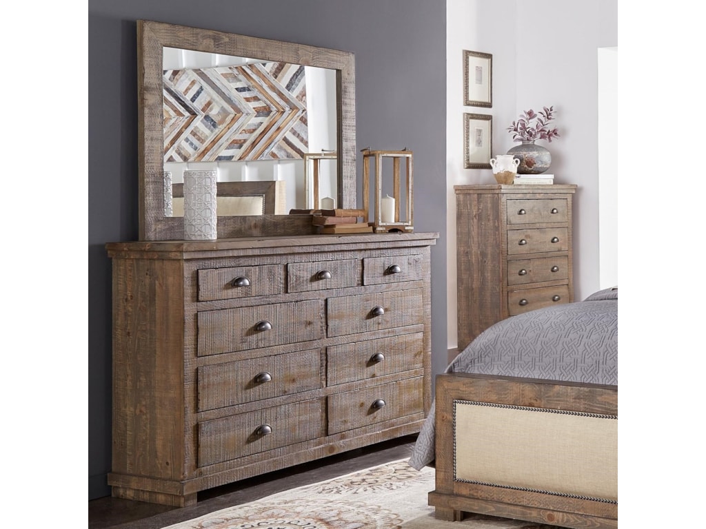 Progressive Furniture Willow Distressed Pine Drawer Dresser